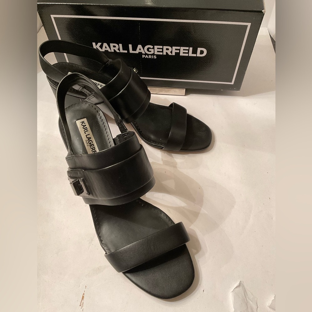 New Karl Lagerfeld black/black block heels.